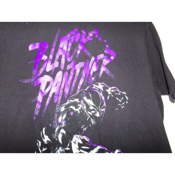Rare Marvel Avengers Black Panther t shirt size M Black purple panther - Picture 2 of 3